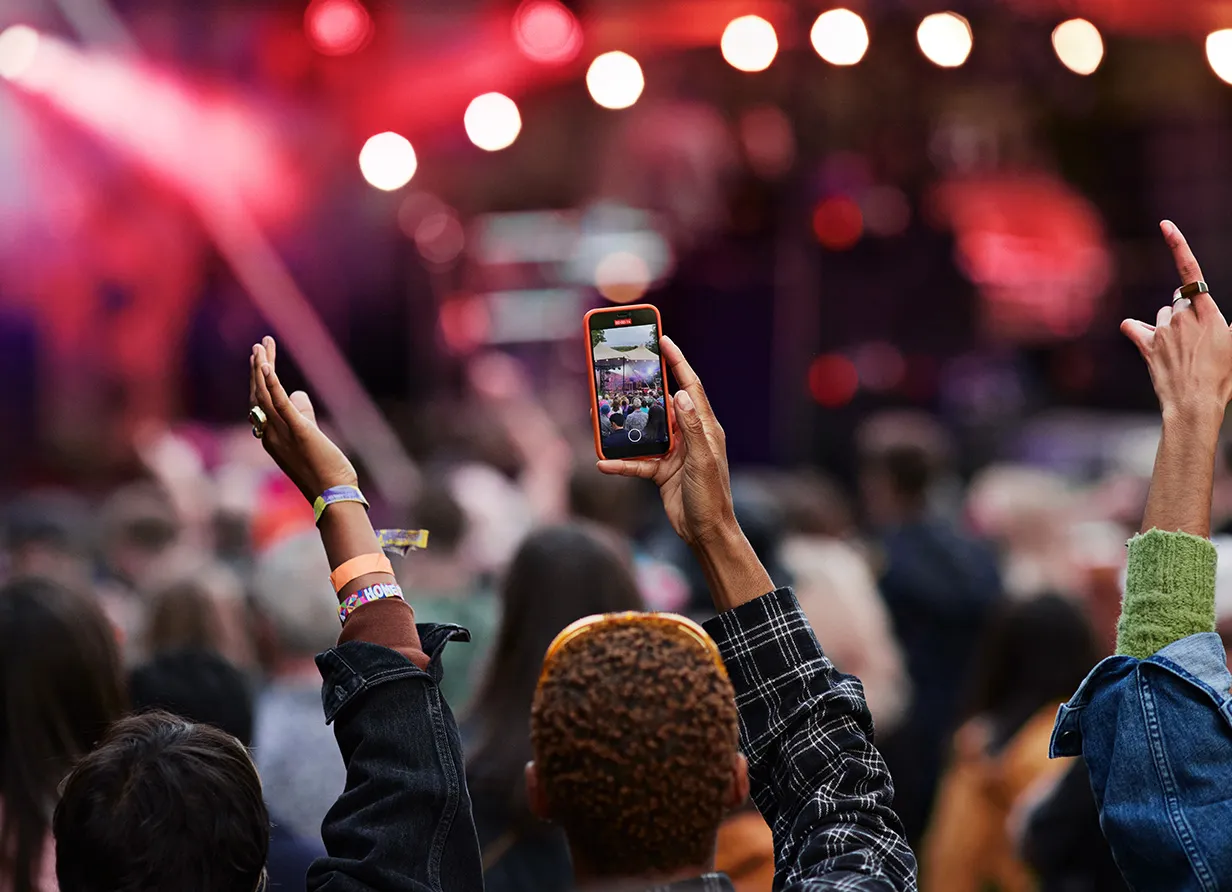 Filming a festival
