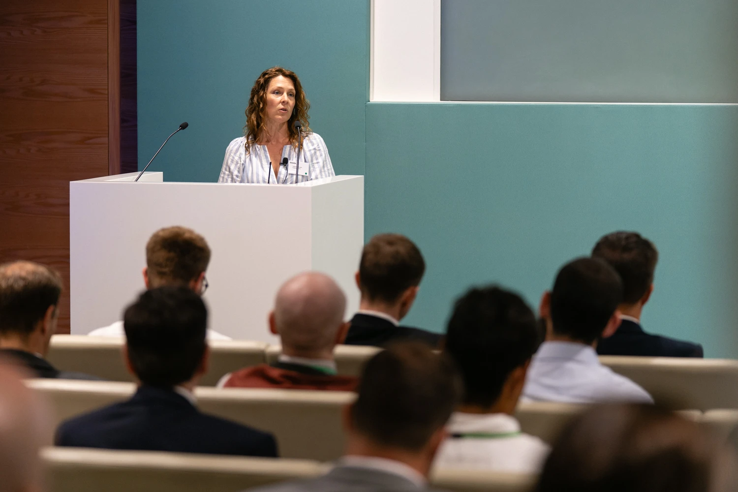 Catherine Russell, Head of Sustainable Business at VodafoneThree, speaking at the launch of the The IT Reuse for Good charter.