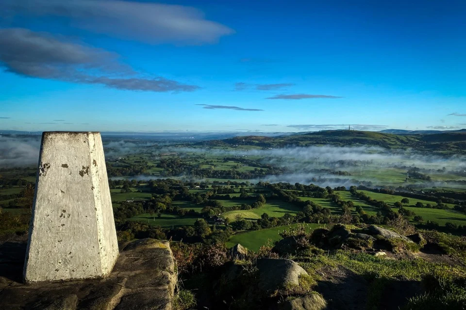 Aerial shot of Pendle Hill, East Lancashire.