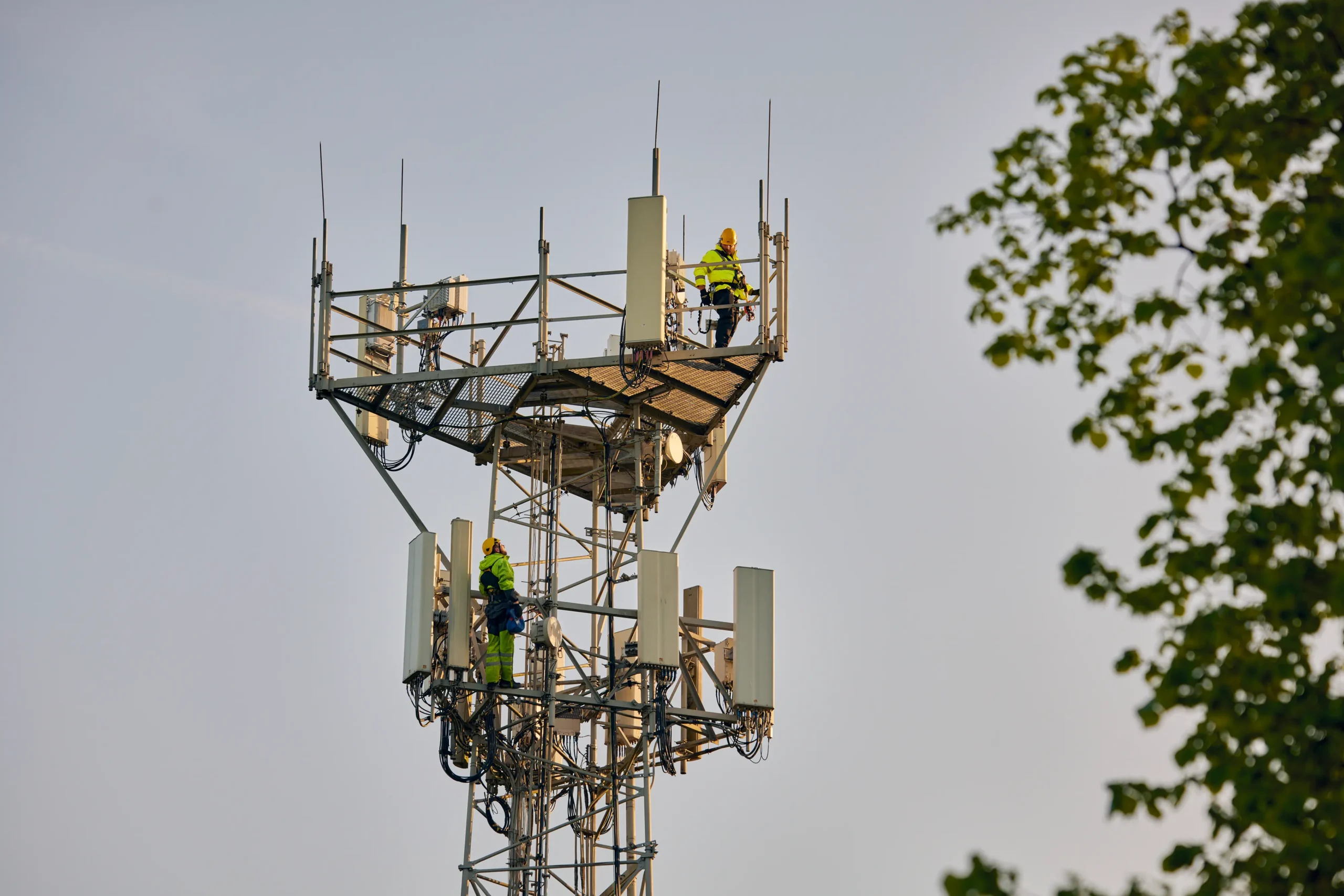 Engineer on a phone mast