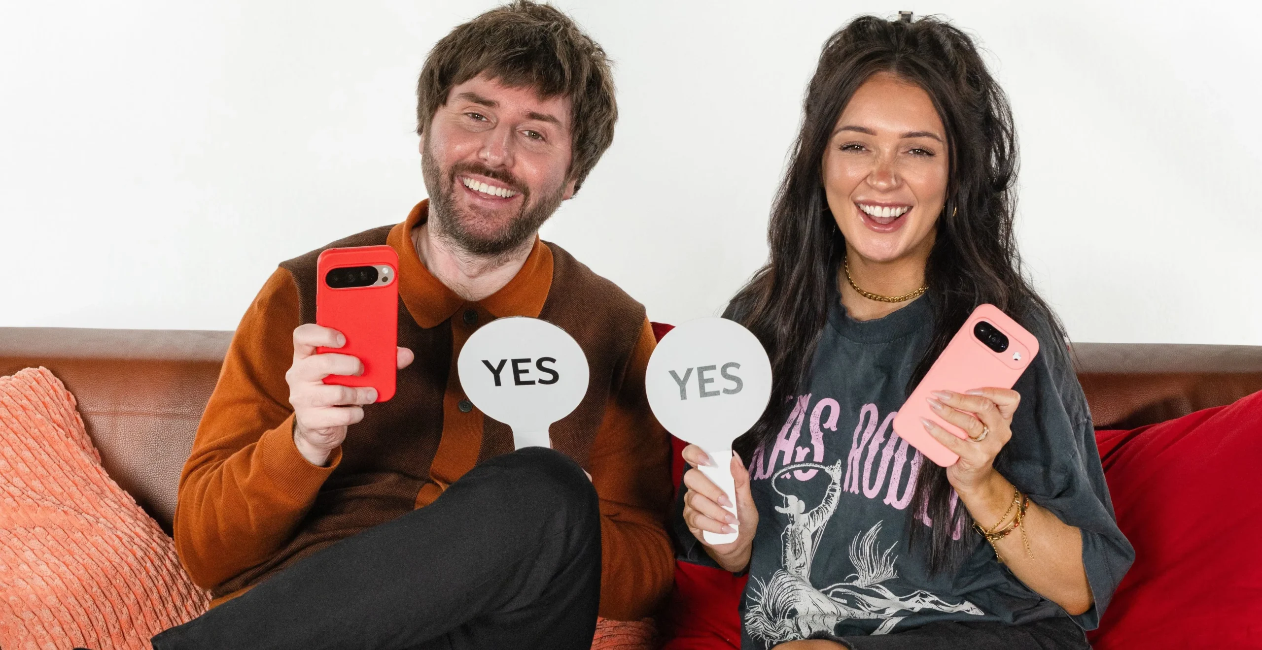 The Buckleys on set with Vodafone and Three for The Share Index.