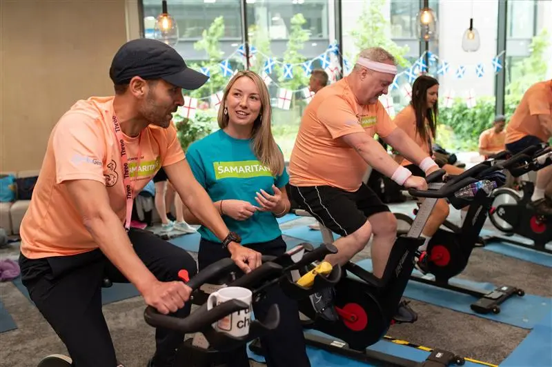 Virtual bike ride as part of Three UK and Samaritans fundraising effort.