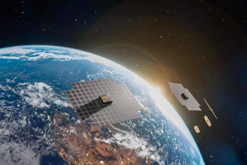 The world and a satellite